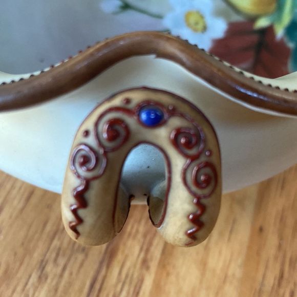 Vintage Morimura M Nippon Hand Painted Bowl Handles Beaded Moriage Floral - Picture 16 of 16